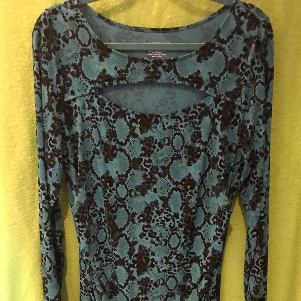 Slinky snake print top with Peek-a-Boo